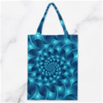 Glossy Light Blue Spiral Fractal Classic Tote Bag