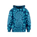 Glossy Light Blue Spiral Fractal Kids  Pullover Hoodie