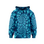 Glossy Light Blue Spiral Fractal Kids  Zipper Hoodie