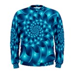 Glossy Light Blue Spiral Fractal Men s Sweatshirt