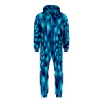 Glossy Light Blue Spiral Fractal Hooded Jumpsuit (Kids)