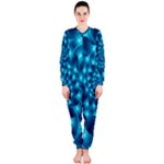 Glossy Light Blue Spiral Fractal OnePiece Jumpsuit (Ladies)