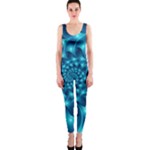 Glossy Light Blue Spiral Fractal OnePiece Catsuit