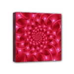 Glossy Rose Pink Spiral Fractal  Mini Canvas 4  x 4  (Stretched)