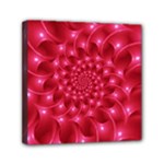 Glossy Rose Pink Spiral Fractal  Mini Canvas 6  x 6  (Stretched)