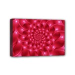 Glossy Rose Pink Spiral Fractal  Mini Canvas 6  x 4  (Stretched)