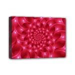 Glossy Rose Pink Spiral Fractal  Mini Canvas 7  x 5  (Stretched)