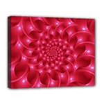 Glossy Rose Pink Spiral Fractal  Canvas 14  x 11  (Stretched)