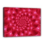 Glossy Rose Pink Spiral Fractal  Canvas 16  x 12  (Stretched)