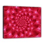 Glossy Rose Pink Spiral Fractal  Canvas 20  x 16  (Stretched)