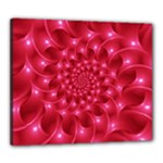 Glossy Rose Pink Spiral Fractal  Canvas 24  x 20  (Stretched)