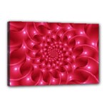 Glossy Rose Pink Spiral Fractal  Canvas 18  x 12  (Stretched)