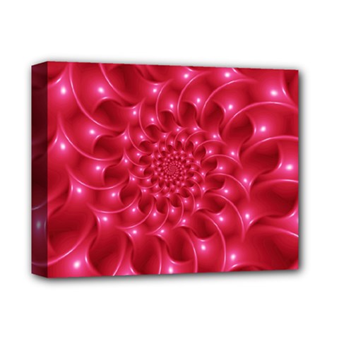 Glossy Rose Pink Spiral Fractal  Deluxe Canvas 14  x 11  (Stretched) from ArtsNow.com