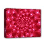 Glossy Rose Pink Spiral Fractal  Deluxe Canvas 14  x 11  (Stretched)