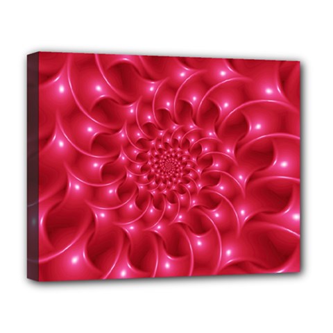 Glossy Rose Pink Spiral Fractal  Deluxe Canvas 20  x 16  (Stretched) from ArtsNow.com