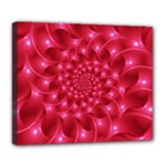 Glossy Rose Pink Spiral Fractal  Deluxe Canvas 24  x 20  (Stretched)