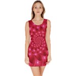 Glossy Rose Pink Spiral Fractal  Bodycon Dress