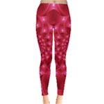 Glossy Rose Pink Spiral Fractal  Leggings 