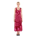 Glossy Rose Pink Spiral Fractal  Sleeveless Maxi Dress