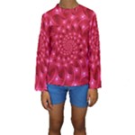 Glossy Rose Pink Spiral Fractal  Kid s Long Sleeve Swimwear