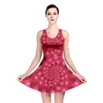 Glossy Rose Pink Spiral Fractal  Reversible Skater Dress