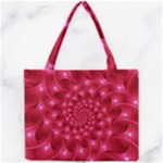 Glossy Rose Pink Spiral Fractal  Mini Tote Bag