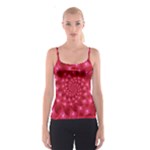 Glossy Rose Pink Spiral Fractal  Spaghetti Strap Top