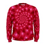 Glossy Rose Pink Spiral Fractal  Men s Sweatshirt