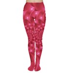 Glossy Rose Pink Spiral Fractal  Tights