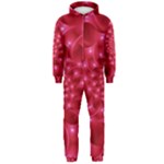 Glossy Rose Pink Spiral Fractal  Hooded Jumpsuit (Men)