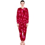 Glossy Rose Pink Spiral Fractal  OnePiece Jumpsuit (Ladies)