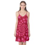 Glossy Rose Pink Spiral Fractal  Camis Nightgown 