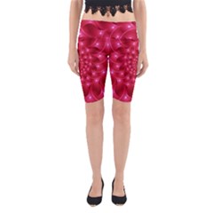 Glossy Rose Pink Spiral Fractal  Yoga Cropped Leggings from ArtsNow.com