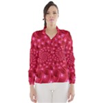 Glossy Rose Pink Spiral Fractal  Wind Breaker (Women)