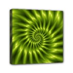 Glossy Lime Green Spiral Fractal  Mini Canvas 6  x 6  (Stretched)