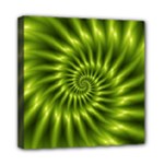 Glossy Lime Green Spiral Fractal  Mini Canvas 8  x 8  (Stretched)