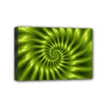 Glossy Lime Green Spiral Fractal  Mini Canvas 6  x 4  (Stretched)