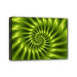 Glossy Lime Green Spiral Fractal  Mini Canvas 7  x 5  (Stretched)