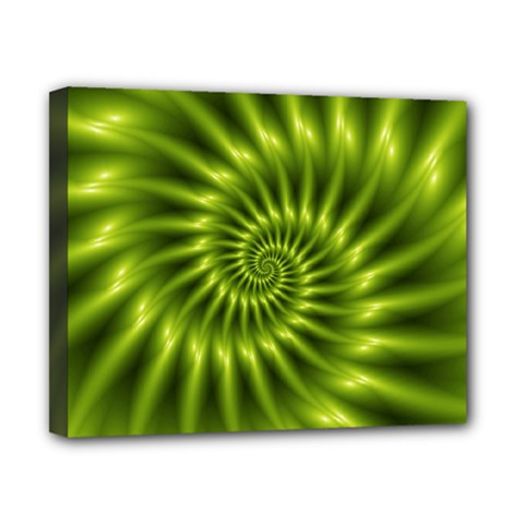 Glossy Lime Green Spiral Fractal  Canvas 10  x 8  (Stretched) from ArtsNow.com