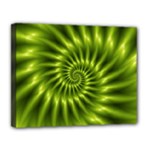 Glossy Lime Green Spiral Fractal  Canvas 14  x 11  (Stretched)