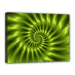 Glossy Lime Green Spiral Fractal  Canvas 16  x 12  (Stretched)