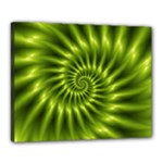 Glossy Lime Green Spiral Fractal  Canvas 20  x 16  (Stretched)