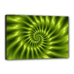 Glossy Lime Green Spiral Fractal  Canvas 18  x 12  (Stretched)