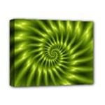 Glossy Lime Green Spiral Fractal  Deluxe Canvas 14  x 11  (Stretched)