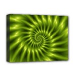 Glossy Lime Green Spiral Fractal  Deluxe Canvas 16  x 12  (Stretched) 