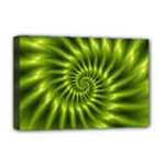 Glossy Lime Green Spiral Fractal  Deluxe Canvas 18  x 12  (Stretched)