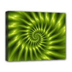 Glossy Lime Green Spiral Fractal  Deluxe Canvas 20  x 16  (Stretched)