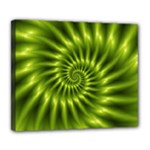 Glossy Lime Green Spiral Fractal  Deluxe Canvas 24  x 20  (Stretched)