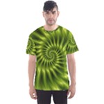 Glossy Lime Green Spiral Fractal  Men s Sport Mesh Tee