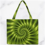 Glossy Lime Green Spiral Fractal  Mini Tote Bag